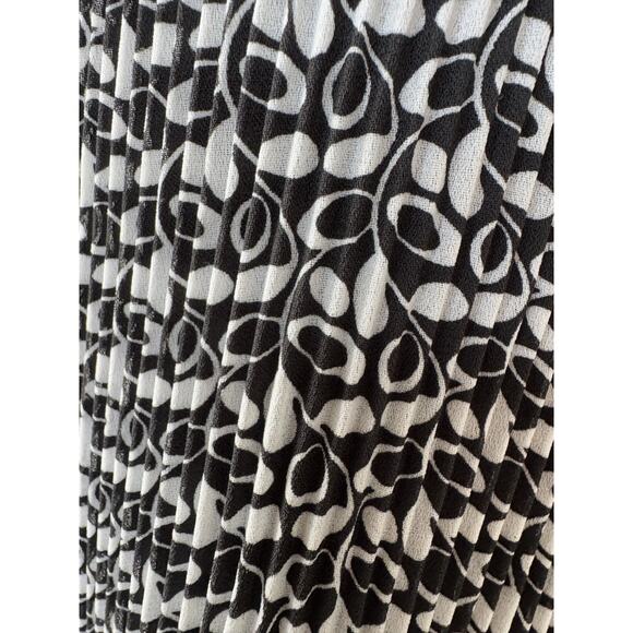 Vintage Y2K Babydoll Crinkle Top Women’s S Black White Ruffle Geometric Stretch - Picture 3 of 12